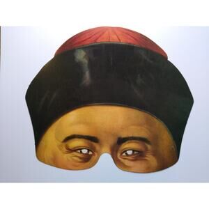 Traditional Asian Hat Mask Paper Costume Accessory Vintage Party Attire